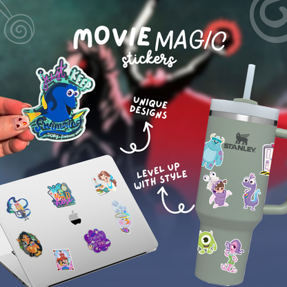 Stitch Halloween sticker size reference – mirror glossy spooky Disney vinyl decal