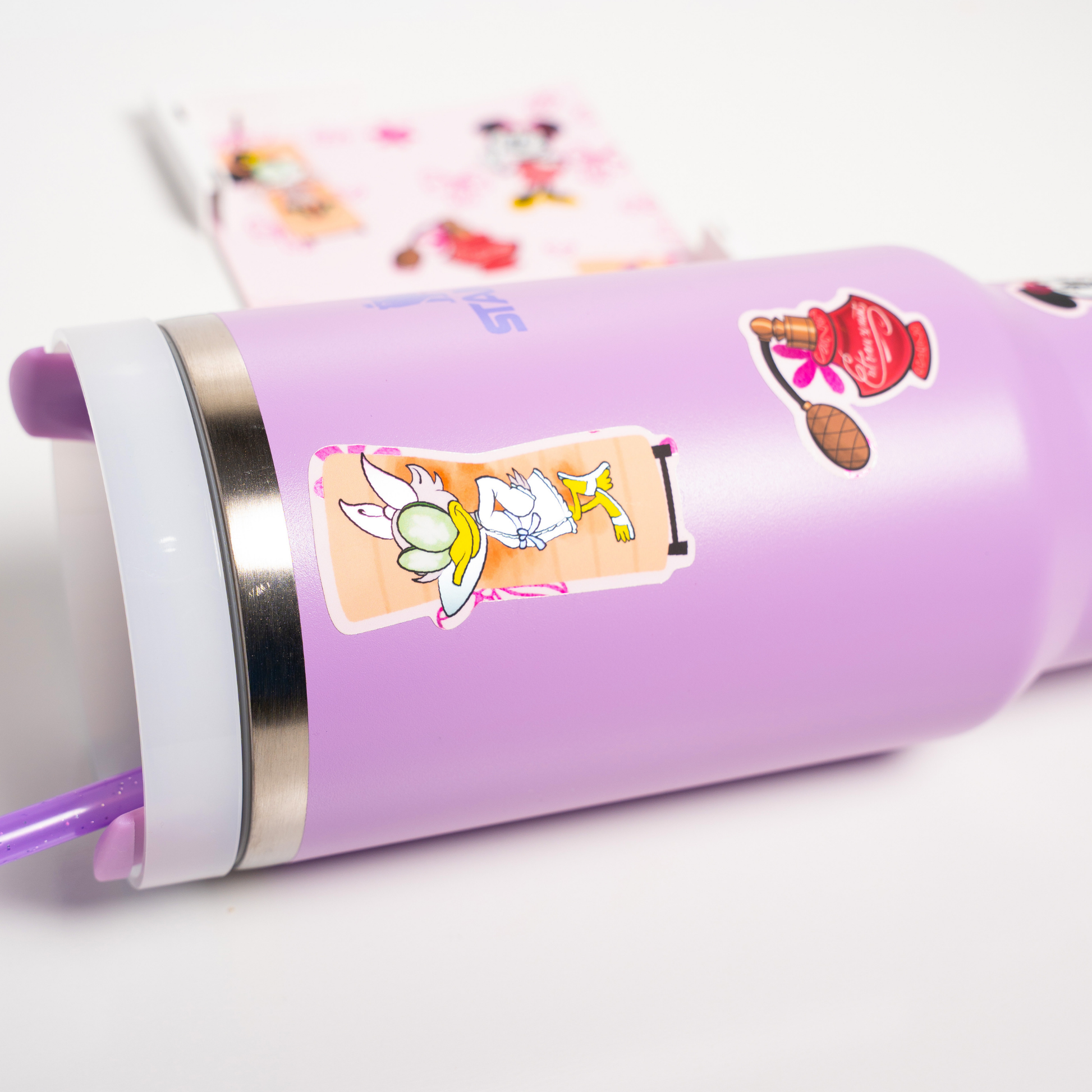 Minnie Mouse Disney tumbler bundle lifestyle shot desk