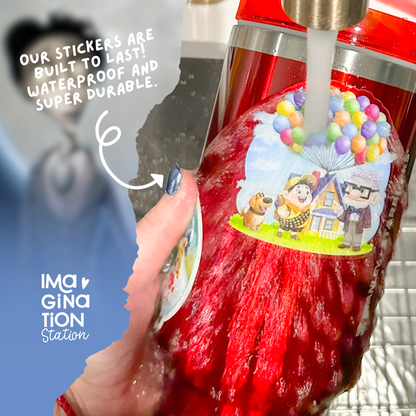 Mickey Minnie Pluto Halloween sticker on water bottle – Corpse Bride Disney vinyl