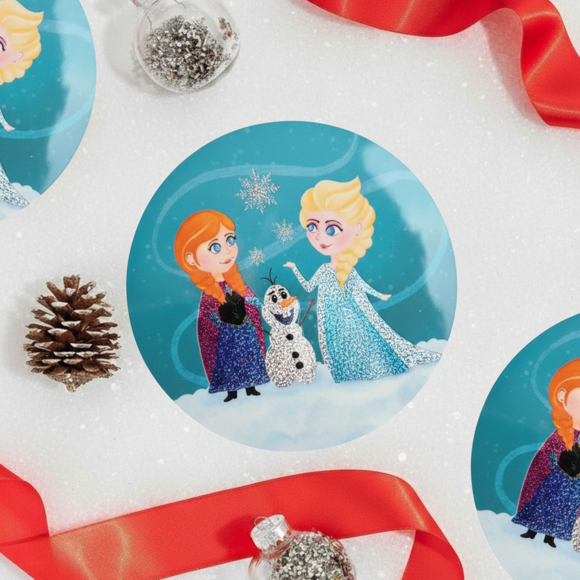 Frozen sticker size reference – pixie dust glossy waterproof Disney princess vinyl decal