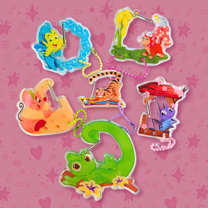 Cri-kee lucky cricket keychain packaging – clear acrylic Disney clip charm gift ready