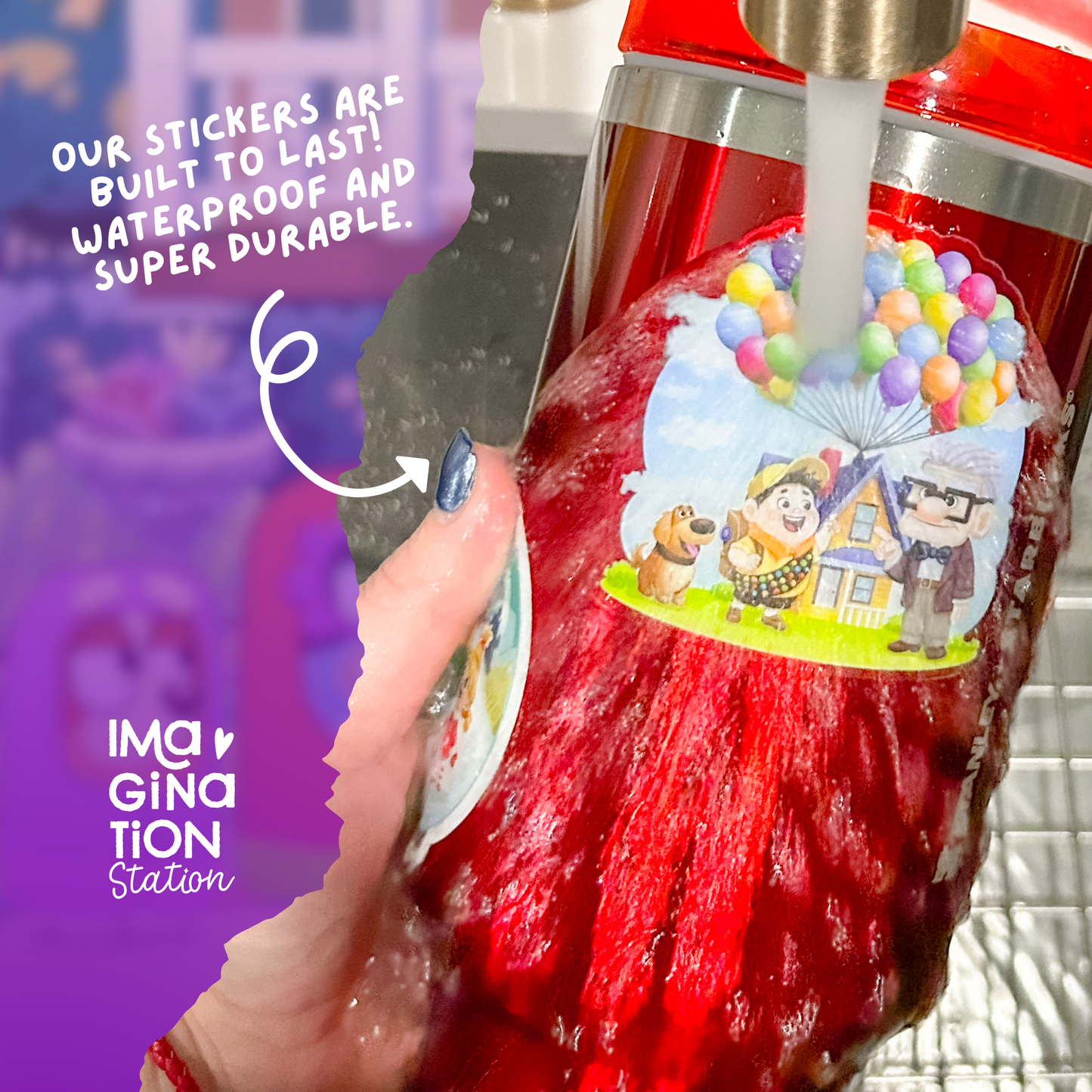 Granny Muffin Bluey sticker on tumbler – pixie dust glossy Disney vinyl decal