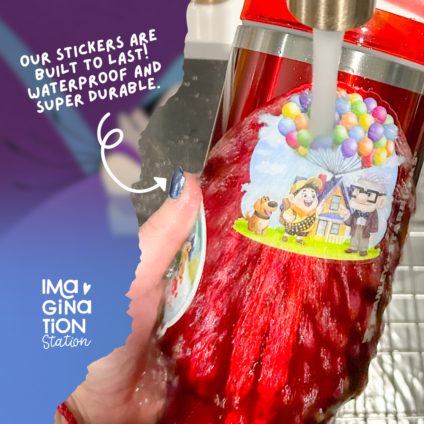 Yzma sticker size reference – holographic matte waterproof Emperor's New Groove vinyl
