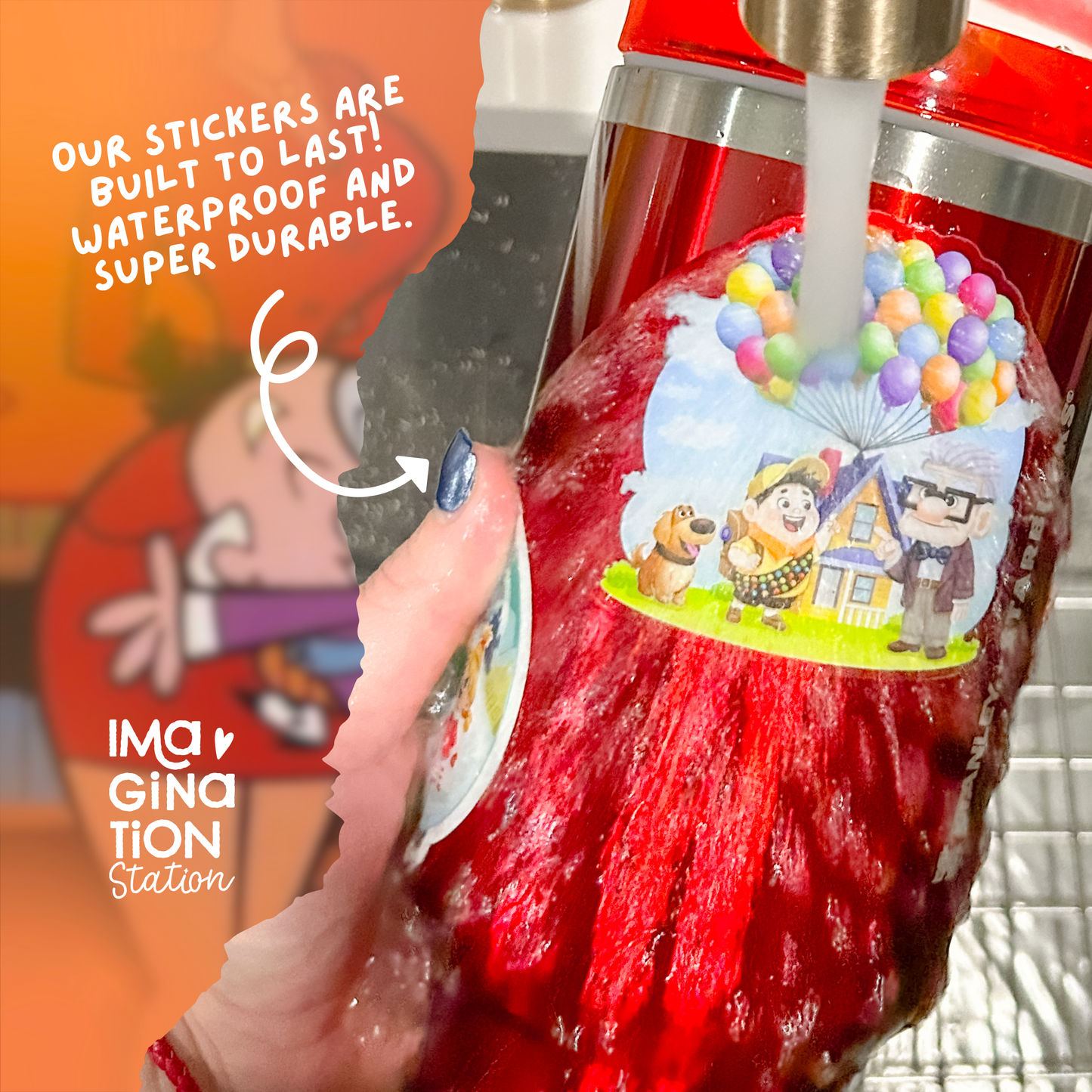 Mayor sticker on water bottle – Powerpuff Girls transparent matte 90s retro cartoon vinyl