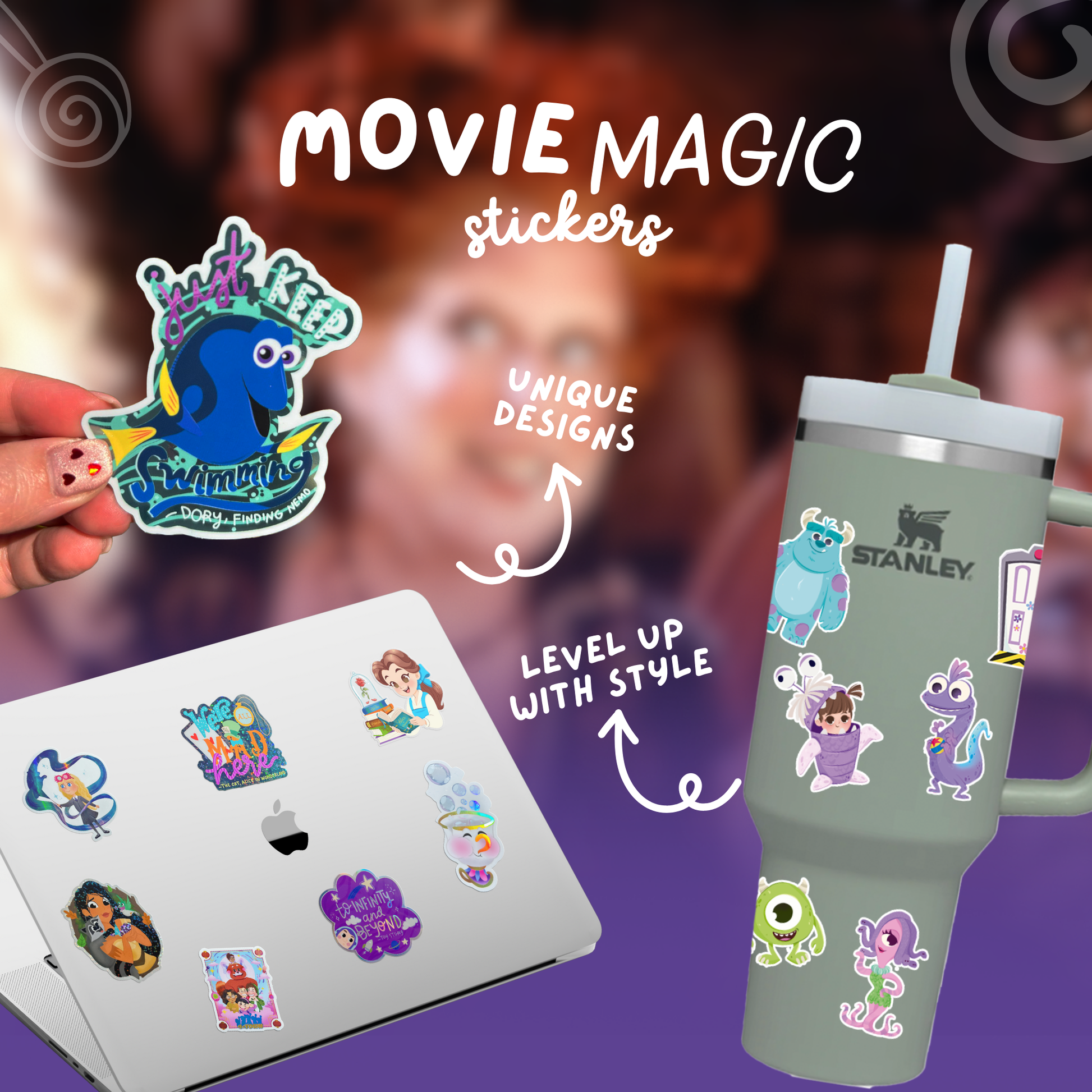 Hocus Pocus sticker size reference – Sanderson Sisters transparent glossy vinyl
