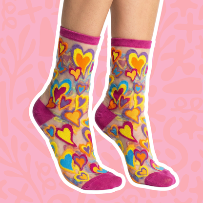Sock Candy sheer crew socks packaging – lightweight women's fashion socks gift ready