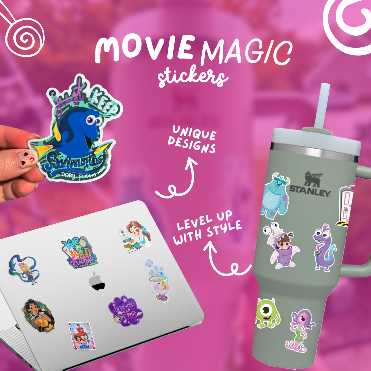 Dee Dee sticker size reference – pixie dust glossy waterproof 90s cartoon vinyl decal