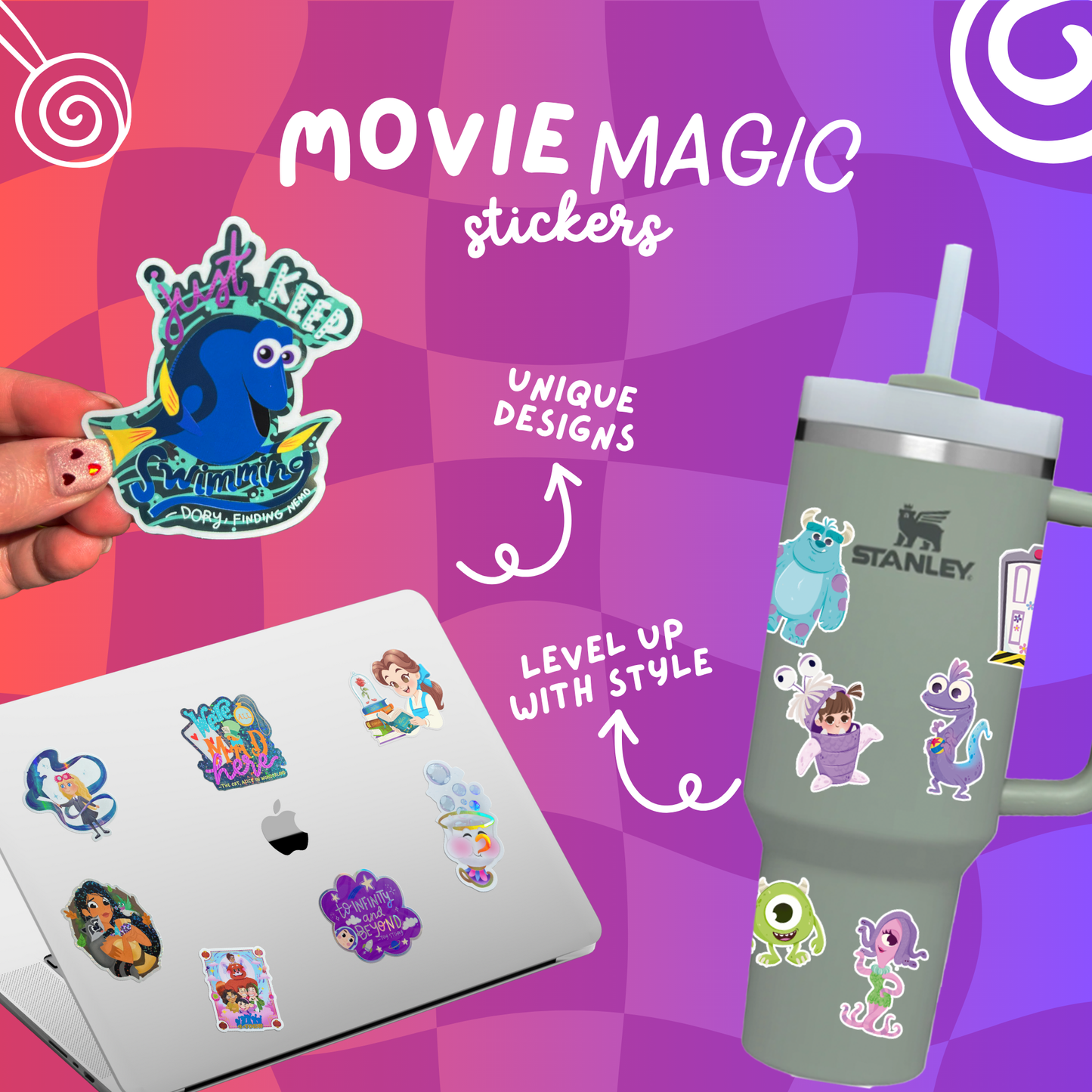 Mojo Jojo Sticker - Waterproof Glossy Mirror Effect