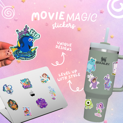 Figment EPCOT sticker size reference – pixie dust glossy Disney Parks vinyl decal