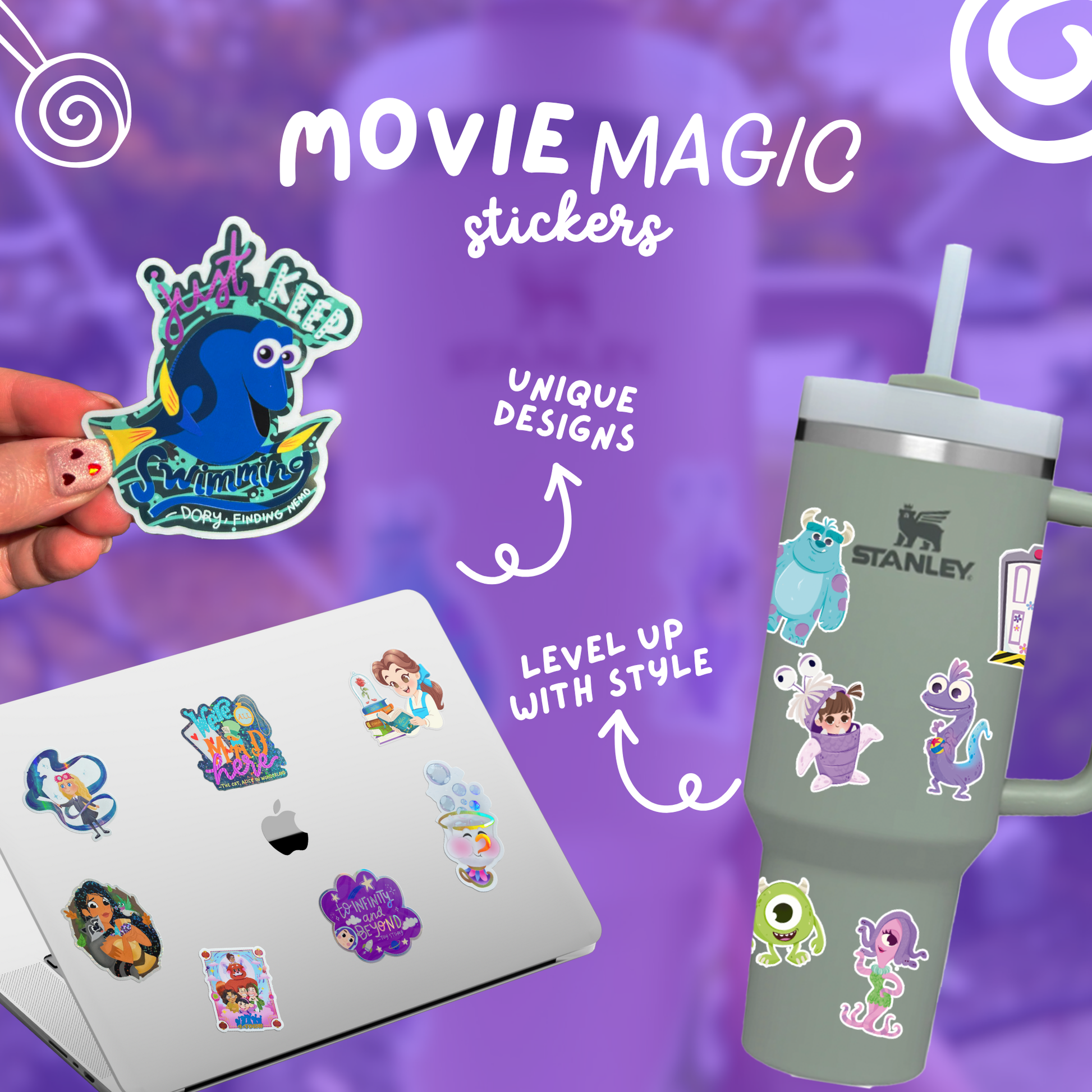 Bluey Muffin Era sticker size reference – clear glossy waterproof Disney vinyl decal