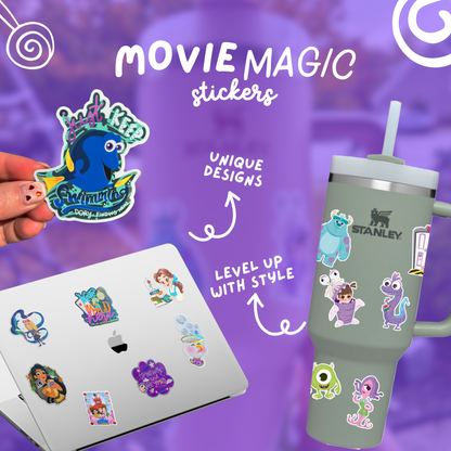 Bluey Muffin Era sticker size reference – clear glossy waterproof Disney vinyl decal