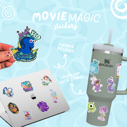 Tamatoa Moana villain waterproof sticker on water bottle lifestyle shot