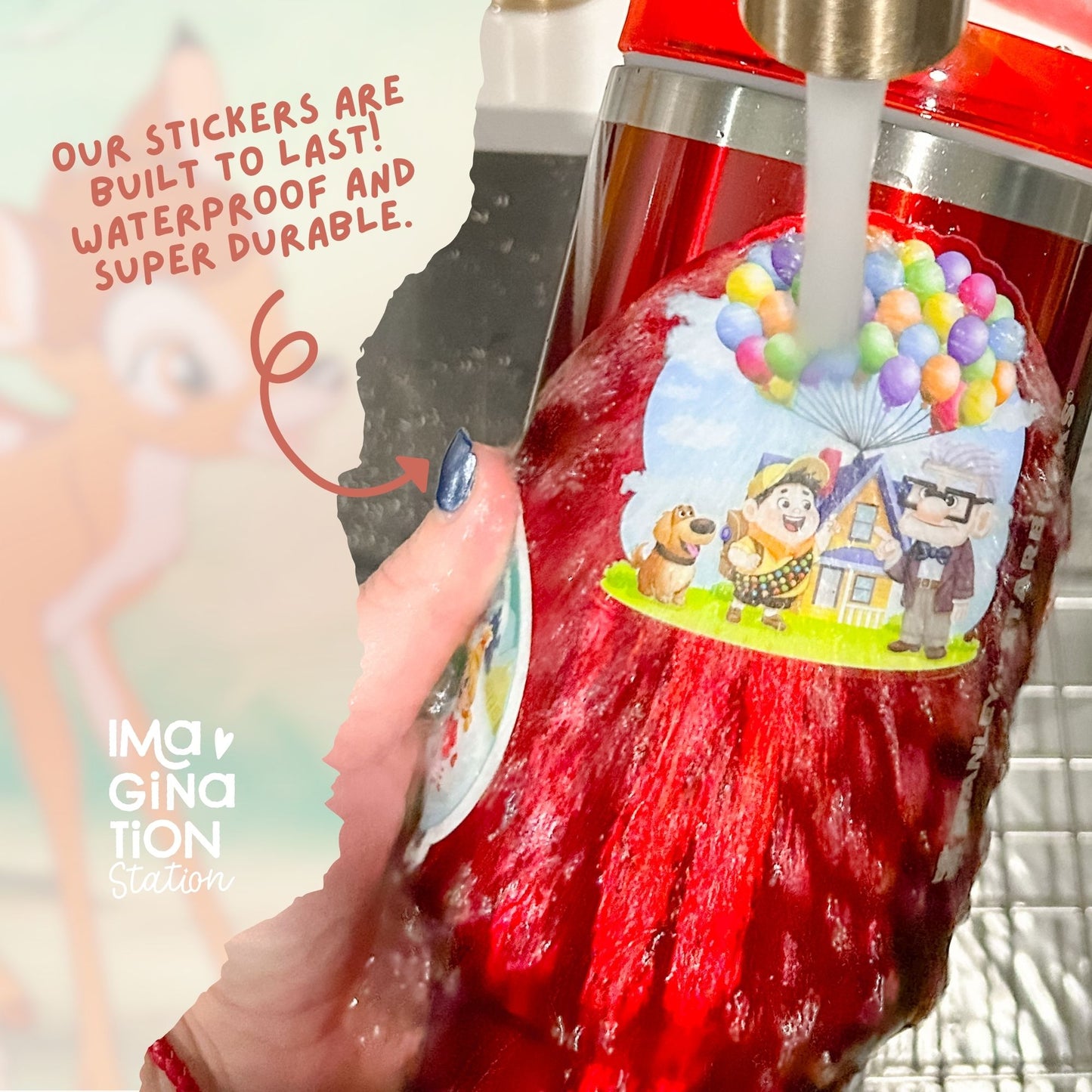 Bambi sticker color detail – Thumper friendship classic Disney forest clear glossy vinyl