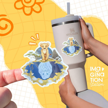 Mufasa sticker size reference – mirror glossy waterproof Disney lion king vinyl