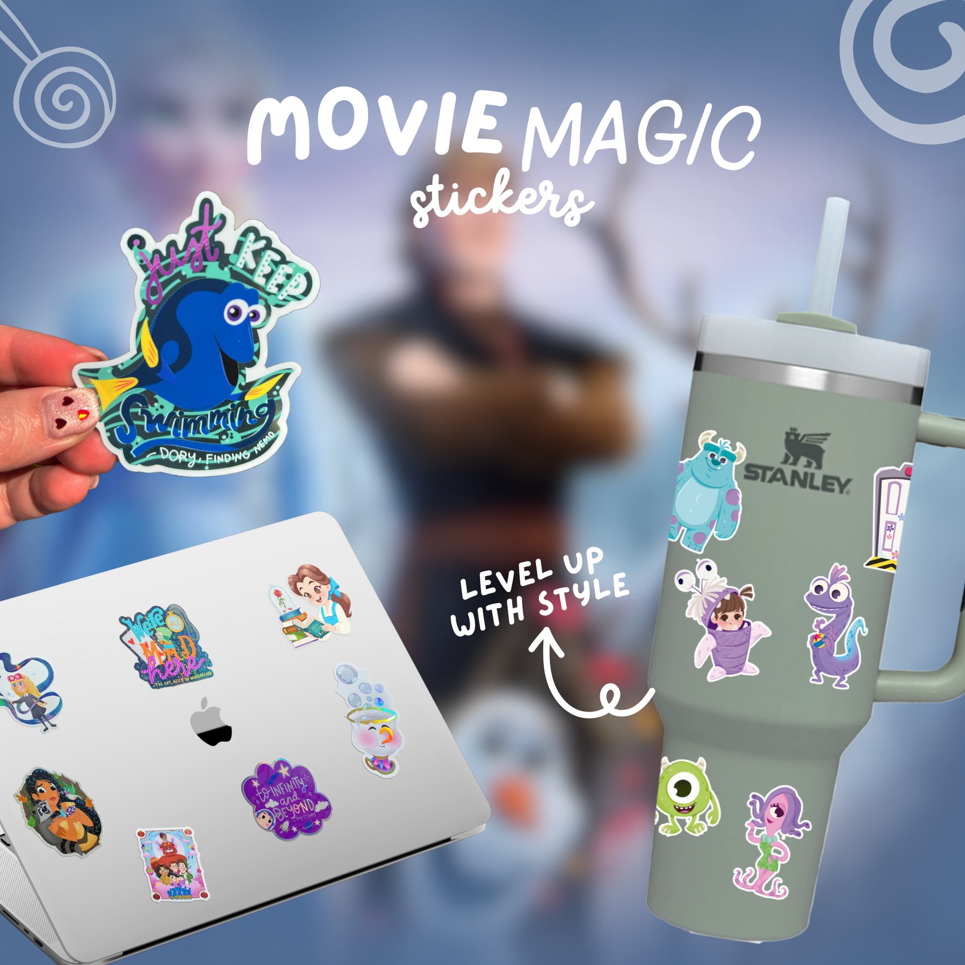Frozen sticker on tumbler – Anna Elsa pixie dust glossy Disney Arendelle vinyl