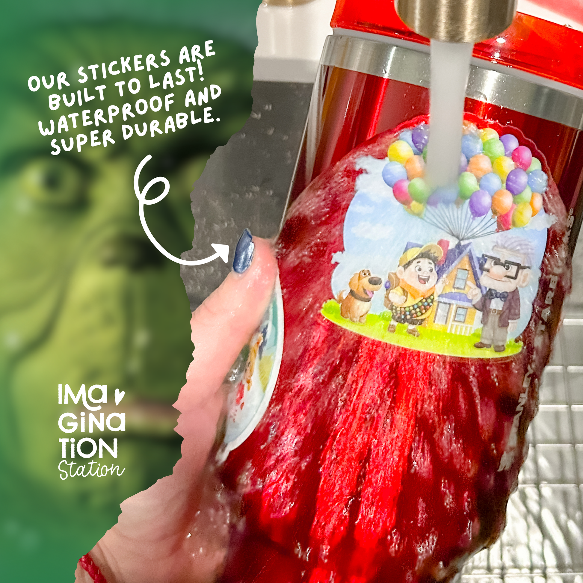 Grinch sticker lifestyle on laptop – Cindy Lou Christmas glossy waterproof vinyl