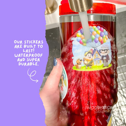 Bluey Grannies nana nap sticker on water bottle – 2.1 x 2.5 inch transparent Disney vinyl