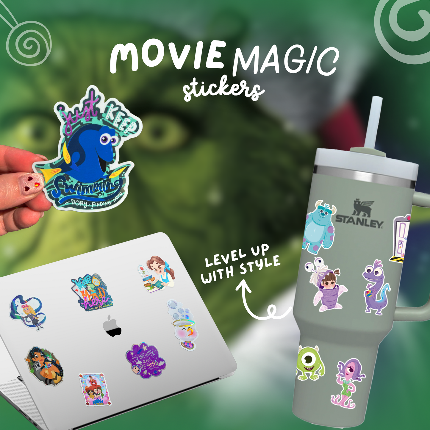 Imagination Station Grinch Cindy Lou Christmas sticker packaging – holiday season gift