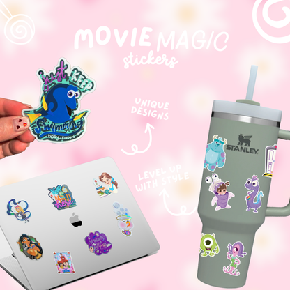 Minnie Mouse metallic sticker close up holographic finish detail