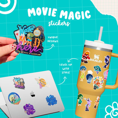Mickey and Minnie sticker size reference – 2.4 x 2.8 inch clear glossy waterproof vinyl