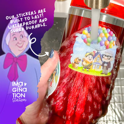 Fairy Godmother sticker size reference – 2 x 2.4 inch pixie dust glossy Disney waterproof vinyl