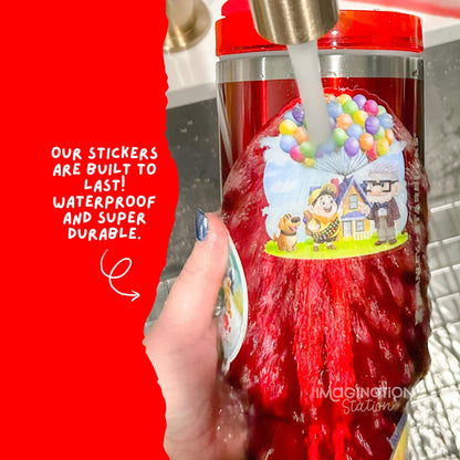 Mulan warrior sticker on water bottle – 2.2 x 2.5 inch transparent Disney princess vinyl