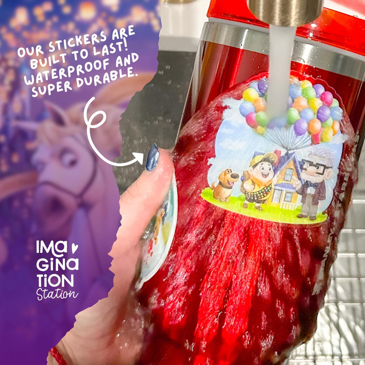 Tangled Best Day Ever Sticker - Waterproof Glitter Glossy Effect