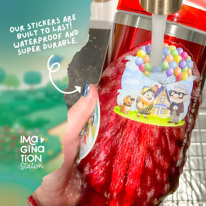 Snow White sticker on water bottle – Seven Dwarfs clear glossy Disney princess vinyl decal