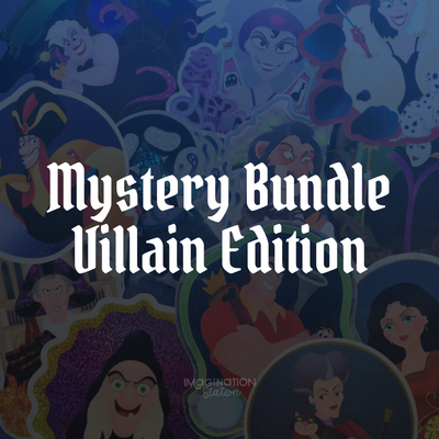 Disney Villain Mystery Bundle front view – 6 random surprise villain stickers from 12-villain collection