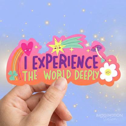 Cute inspirational glitter quote sticker front view – bold sparkle motivational vinyl