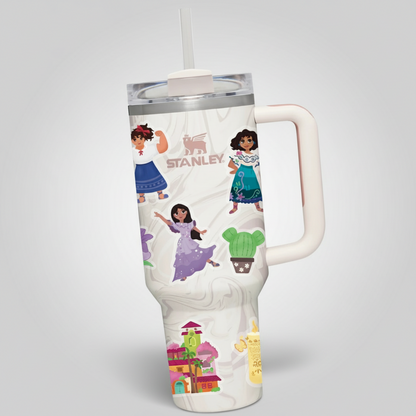 Encanto 40oz tumbler front view – Madrigal family Stanley-style Disney bundle