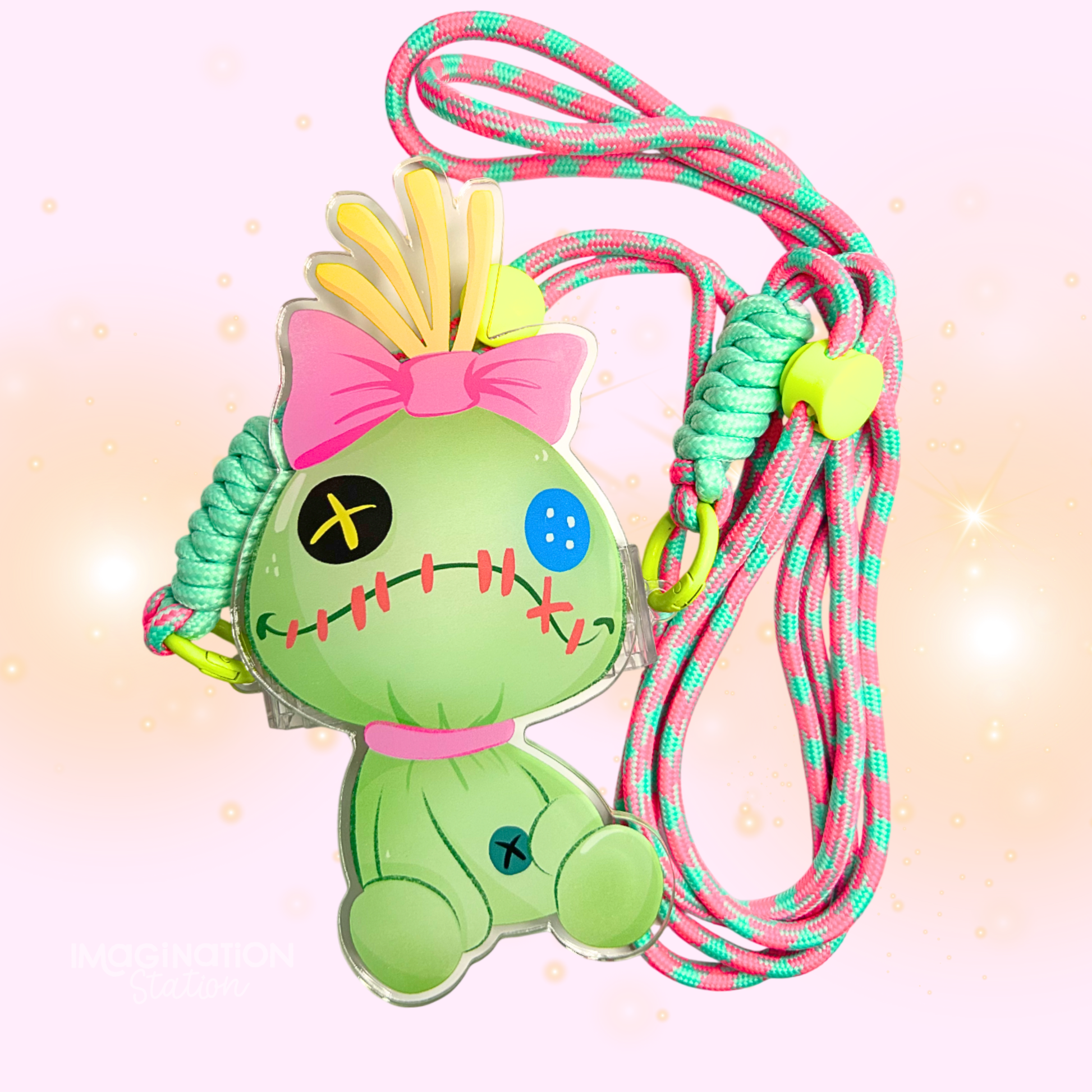 Scrump Lilo and Stitch acrylic phone clip with lanyard – Disney Ohana hands-free accessory