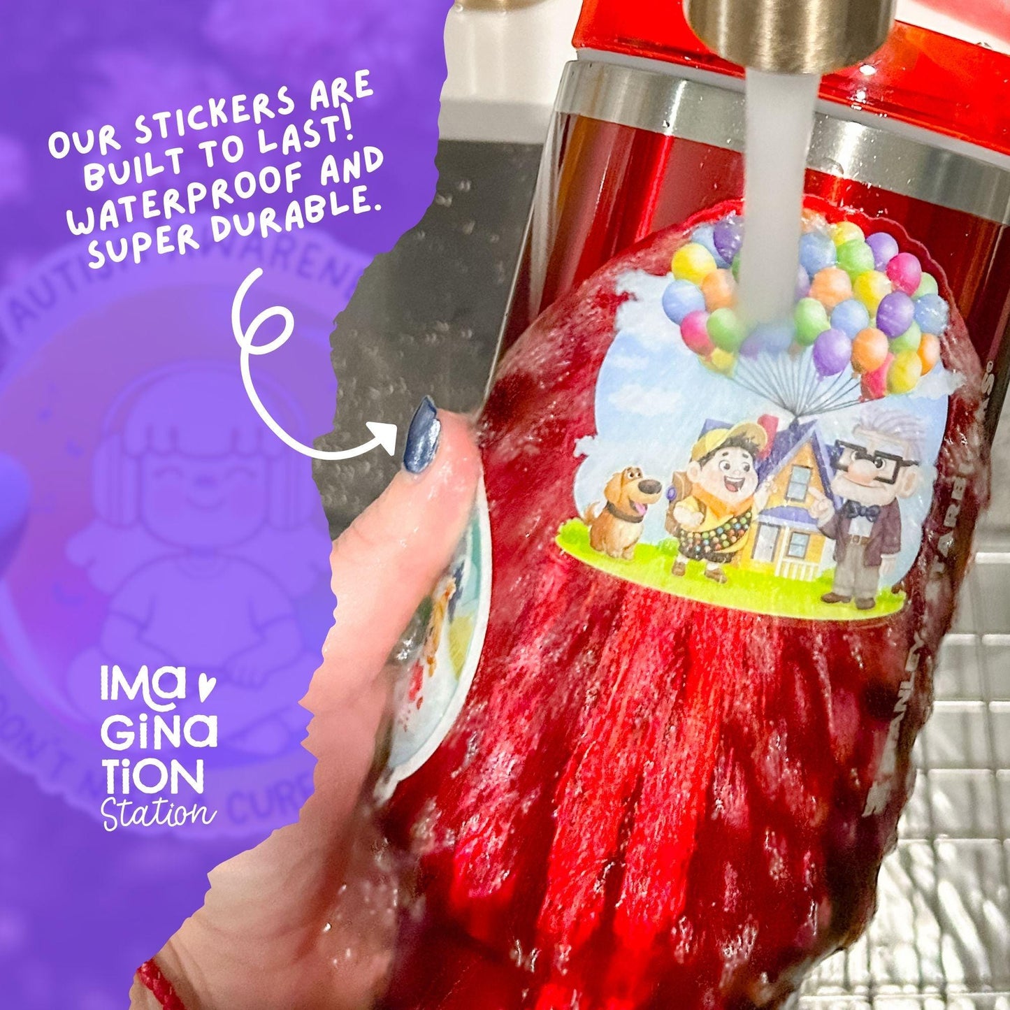 Imagination Station Autism Awareness sticker packaging – neurodivergent pride gift