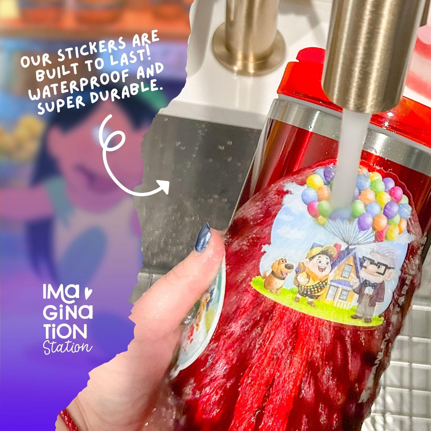 Lilo & Stitch Stanley 40oz Tumbler + Waterproof Glitter Sticker Set