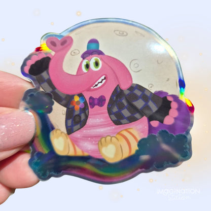 Bing Bong Inside Out sticker front view – holographic Disney Pixar vinyl decal