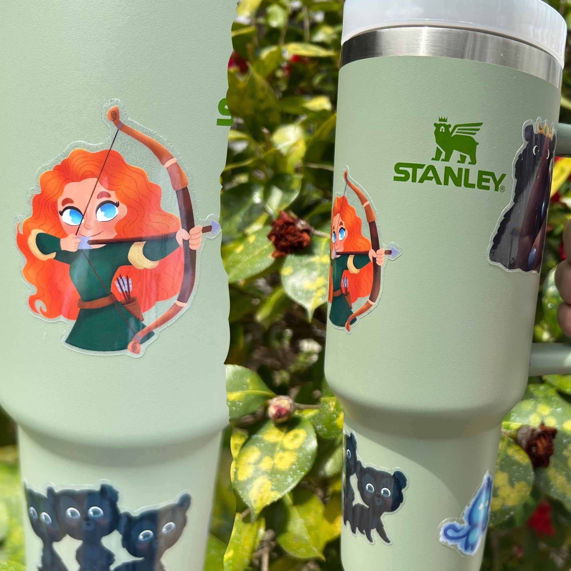 Merida Brave 40oz tumbler close up detail – Stanley-style Disney princess bundle