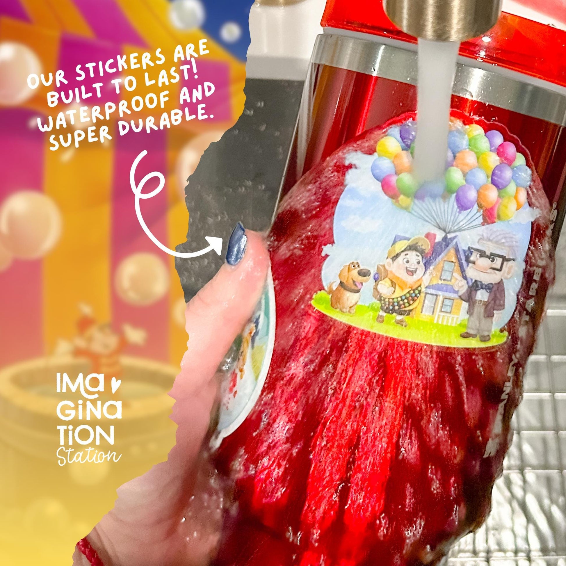 Dumbo inspirational sticker size reference – glitter waterproof Disney quote vinyl