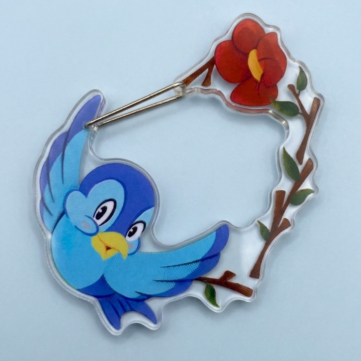 Snow White bluebird carabiner keychain size reference – Imagination Station Disney charm