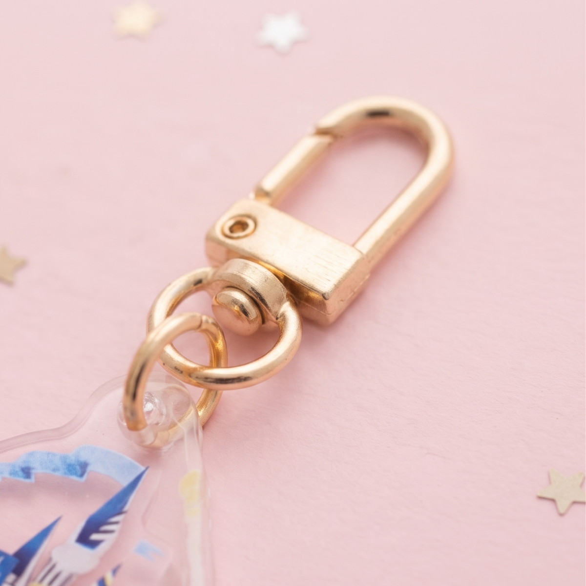 Magic Kingdom Castle keychain close up showing hand-illustrated castle detail