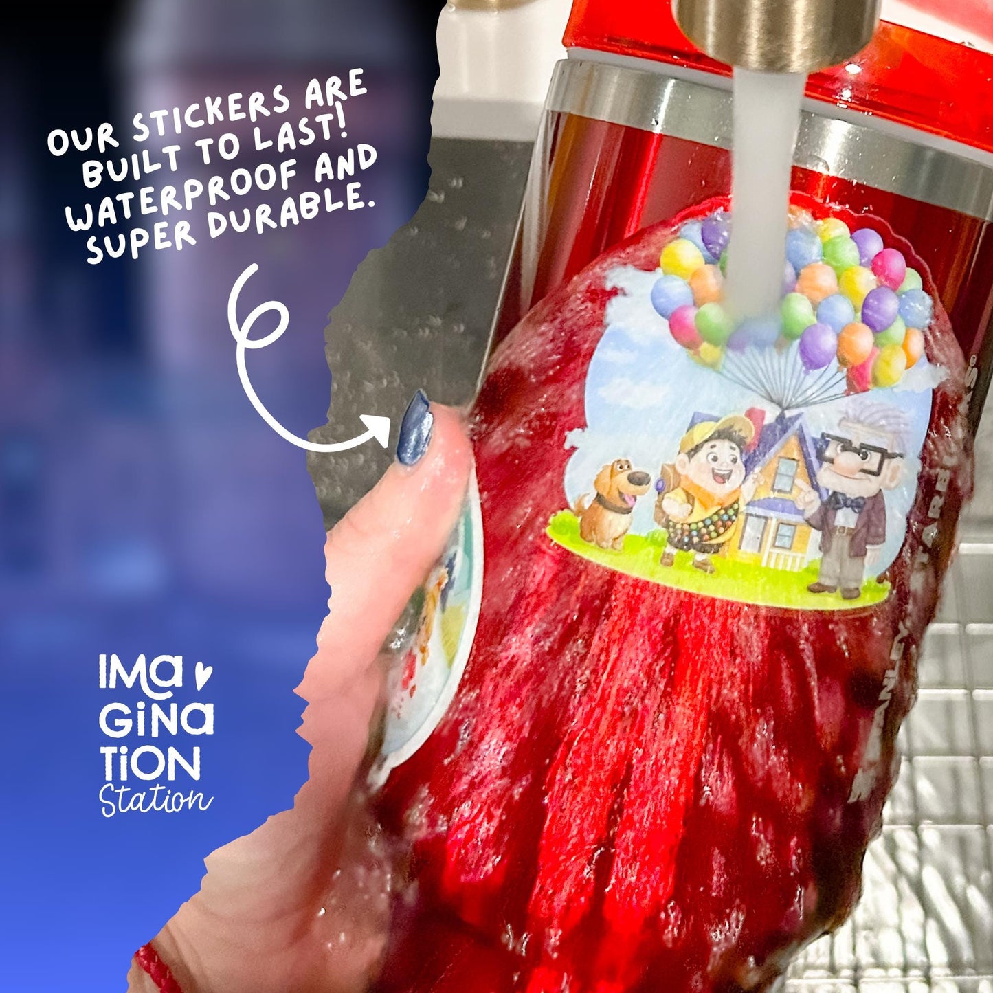 Dumbledore sticker on water bottle – Harry Potter happiness quote transparent Disney vinyl