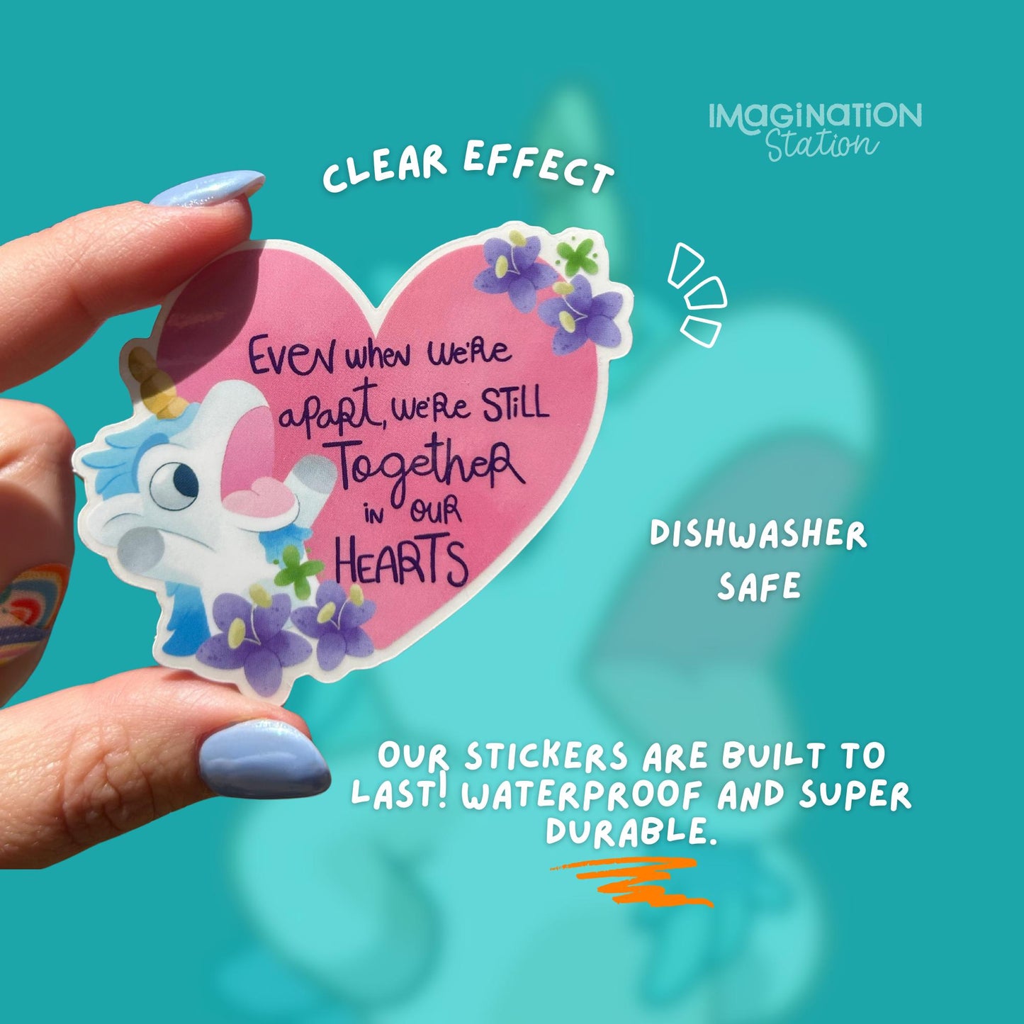 Bluey Unicorse quote sticker on water bottle – funny clear glossy Disney vinyl decal