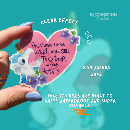 Bluey Unicorse quote sticker on water bottle – funny clear glossy Disney vinyl decal