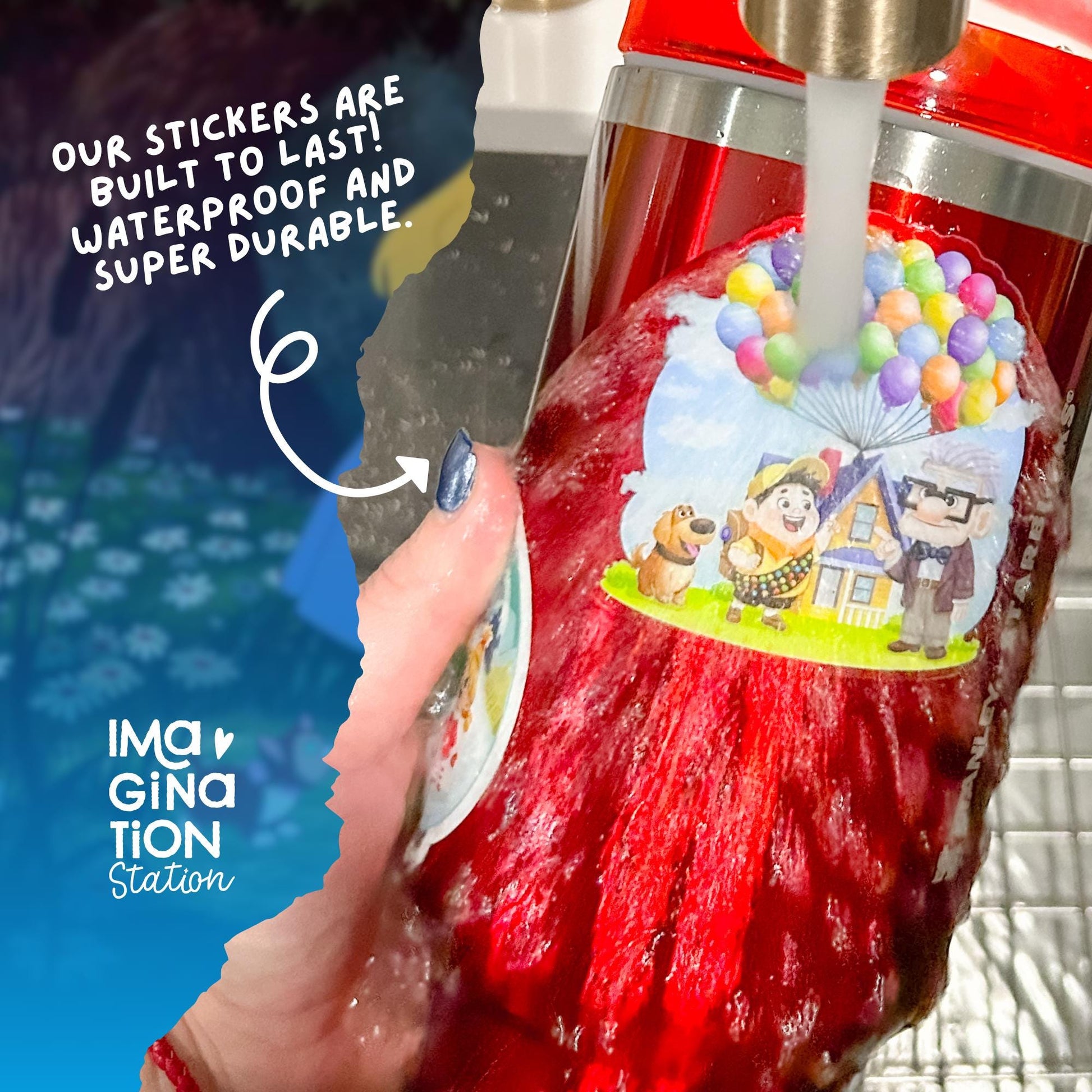 Alice in Wonderland sticker on water bottle – pixie dust glossy Disney Wonderland vinyl