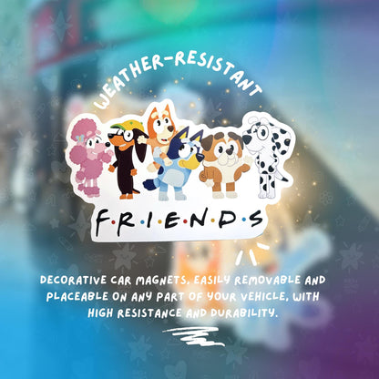 Bluey Friends Car Magnet - Waterproof Die-Cut 7x4"