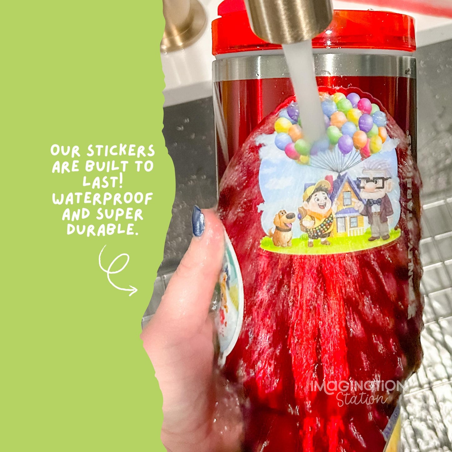 Tiana Hard Work quote sticker on water bottle – New Orleans hustle pixie dust Disney vinyl