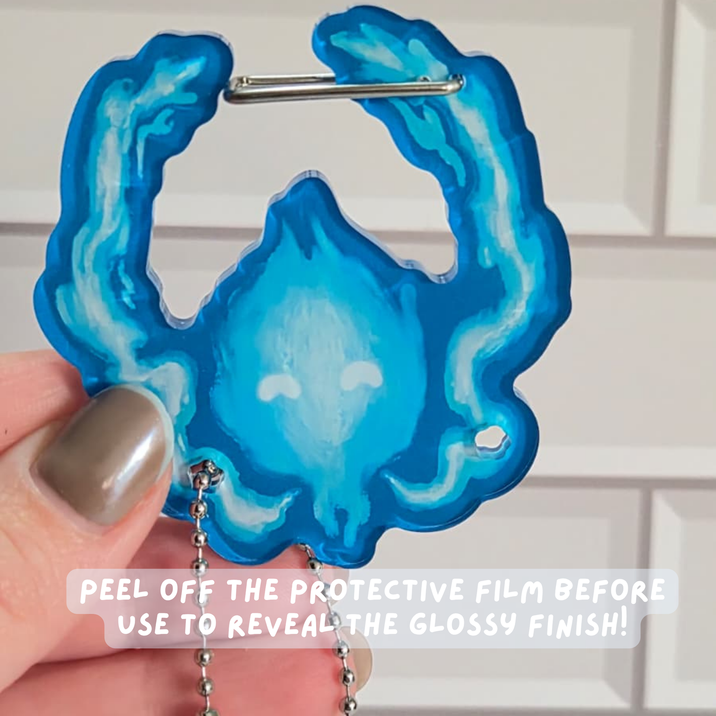 Wisps Inspired Brave Carabiner Keychain – Glow Acrylic Disney Pixar Charm Clip