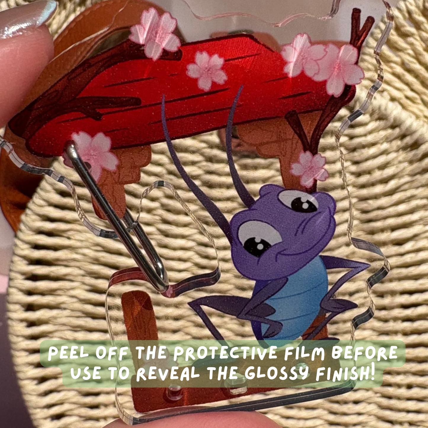 Mulan Cri-kee Carabiner Keychain – Clear Glossy Acrylic Disney Charm Clip
