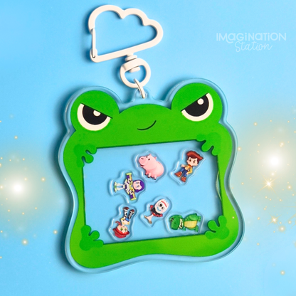 Lilypad Toy Story 5 Shaker Keychain – Acrylic Disney Pixar Bag Charm with Cloud Carabiner