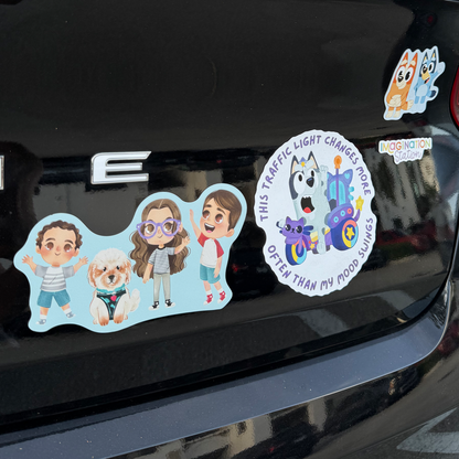 Bluey Muffin Mood Swings Funny Quote - Weatherproof Vinyl Magnet