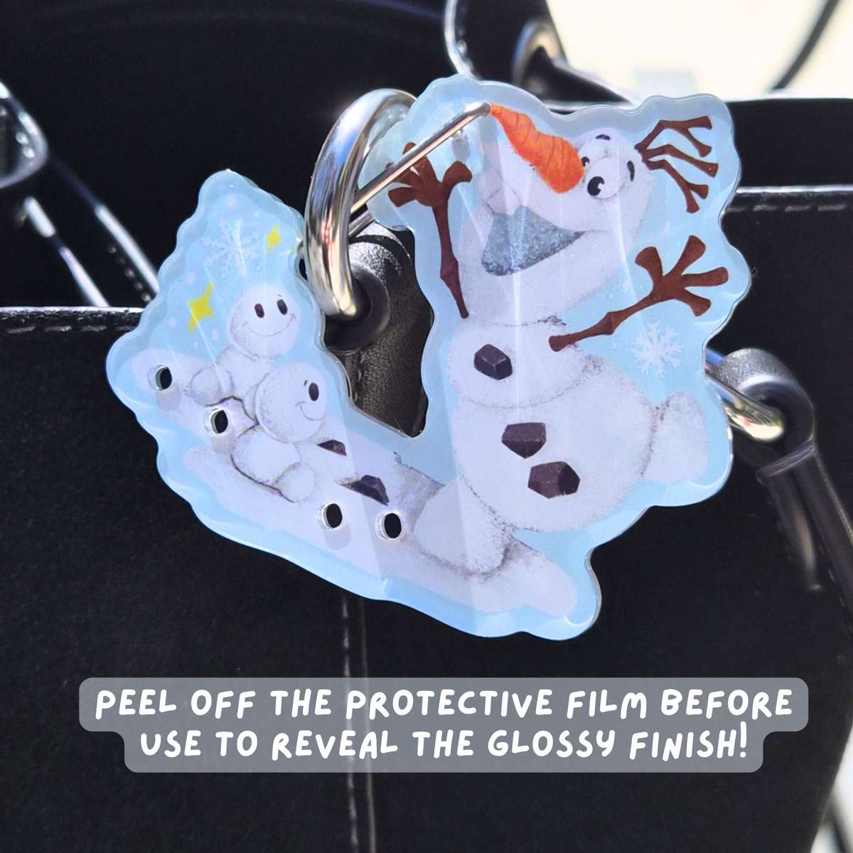 Olaf Frozen Carabiner Keychain – Clear Acrylic Disney Snowman Charm Clip